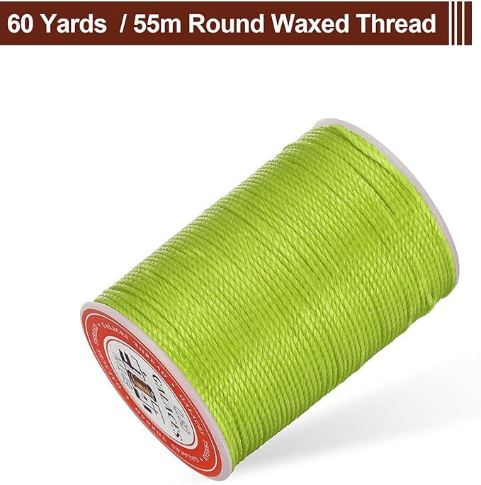uxcell Round Leather Sewing Waxed Thread, 55m / 60 Yards Wax Polyester String - Image 3