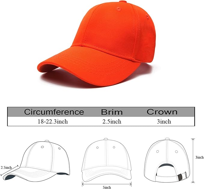 Edoneery Baseball Cap for Kids-Adjustable Washed Cotton Golf Toddler Hat for Boys & Girls