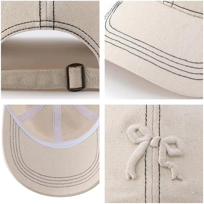 Sumleno Womens Trendy Cute Bow Baseball Cap Y2k Aesthetic Preppy Sun Cap Hiking Travel Trucker Hat Accessories