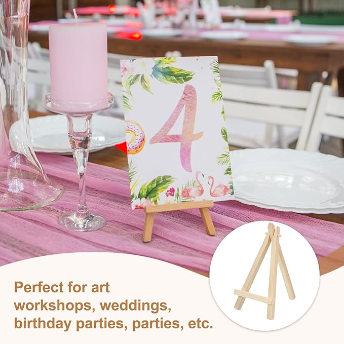MECCANIXITY Mini Wood Display Easels, 4.9"x2.8"A-Frame Painting Tabletop Easels - Image 6