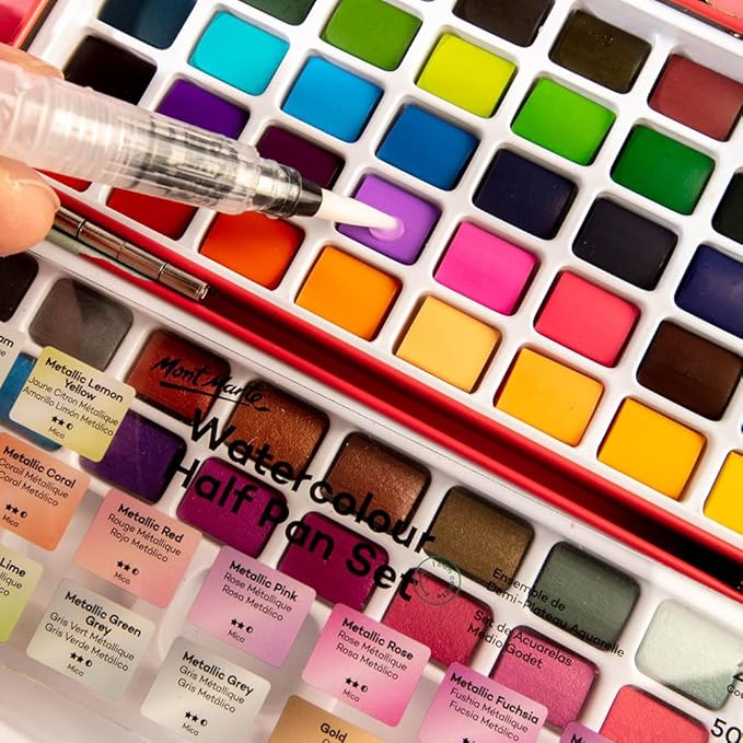 Mont Marte Watercolor Set Full Pan Signature 73pcs, Including 50 Bright and 22 - Image 4