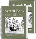 Sketch Book 9x12 inch, 68 lb/100gsm Artist Sketch Pad, 100 Sheets Each by SuFly