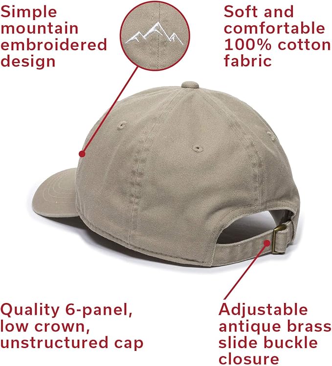 Outdoor Cap -Adult Mountain Dad Hat-Unstructured Soft Cotton