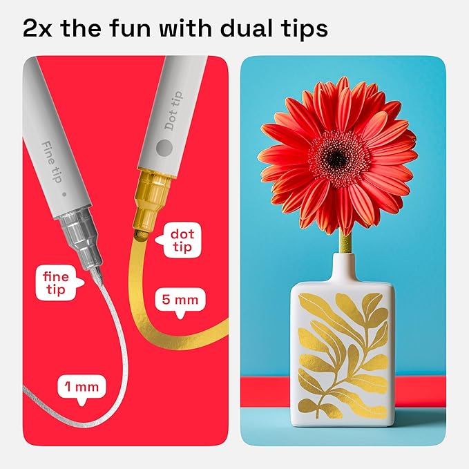ARTISTRO 2 Gold&Silver Dual-Tip Acrylic Paint Pens - Image 4