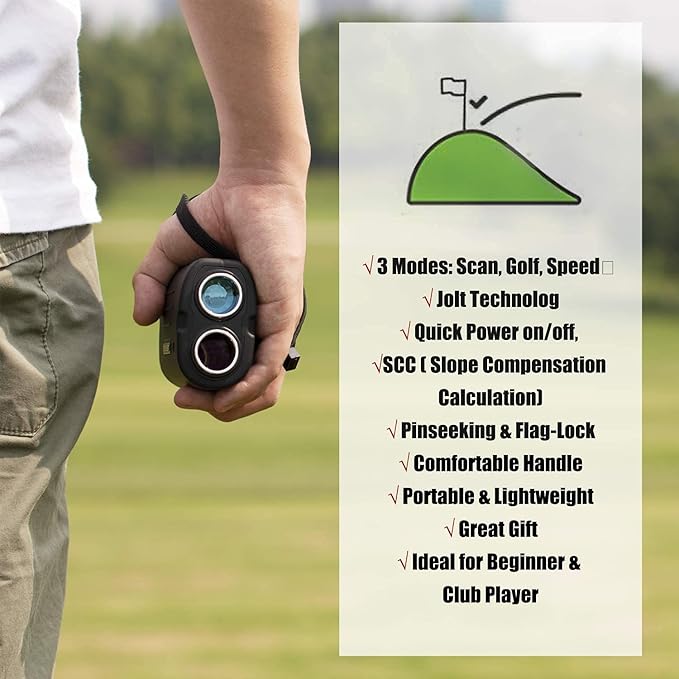 Gogogo Sport Vpro GS03 Laser Golf/Hunting Rangefinder, 1000/1200 Yards Laser Range Finder with 6X Magnification Ultra-Clear View, Lightweight, Slope, Pin-Seeker & Flag-Lock & Vibration