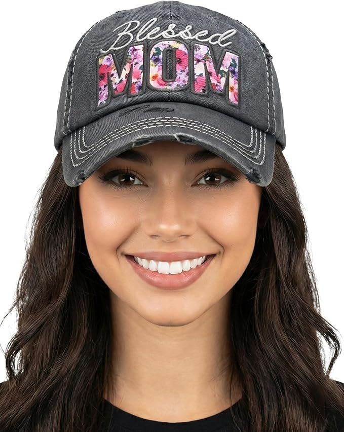Funky Junque Distressed Vintage Baseball Cap - Embroidered Patch Women's Hat - Holiday, Lifestyle & Patriotic Designs