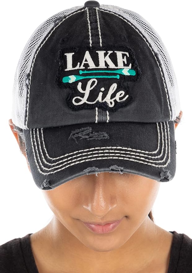 Funky Junque Distressed Vintage Baseball Cap - Embroidered Patch Women's Hat - Holiday, Lifestyle & Patriotic Designs
