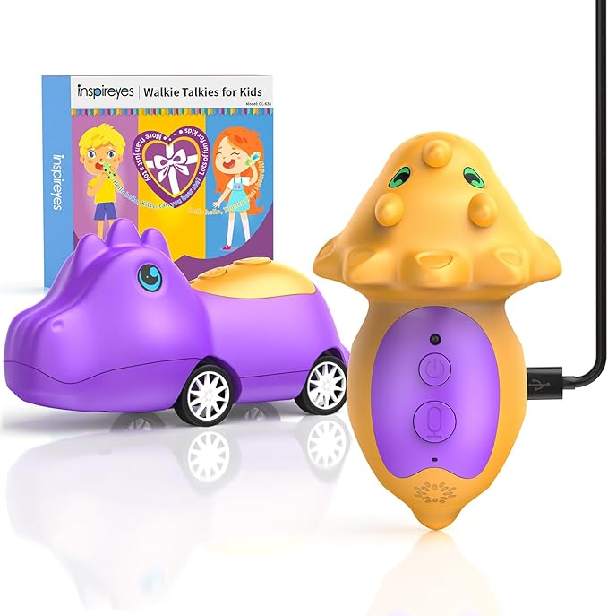 Dinosaur Walkie Talkies for Kids Rechargeable, Dino Toy Cars for Boys & Girls by Inspireyes