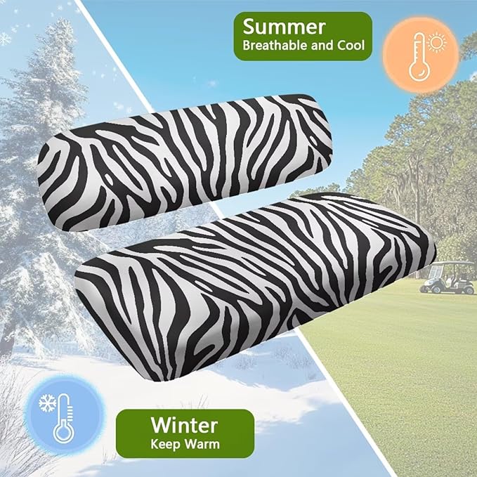 Yewatlles Golf Cart Seat Cover, Golf Cart Seat Towel Blanket Suitable for All 2-Seater Carts, Golf Cart Seat Towel Golf Cart Seat The Seat Clean Zebra Skin
