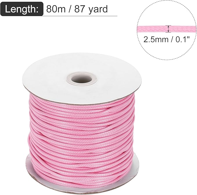 MECCANIXITY Waxed Cord 2.5mm Waxed Polyester Cord 87 Yard Wax String - Image 2