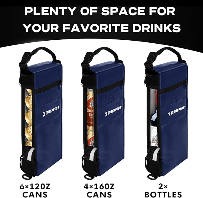 Golf Cooler Bag - 6 Can Insulated Beer Sleeve Soft Cooler,Golf Cart Accessories,Golf Club Bag Accessories