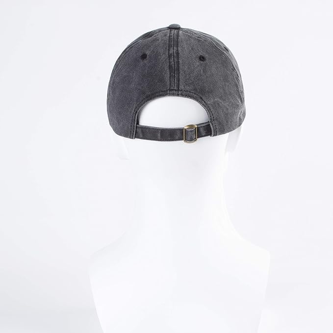 LANGZHEN Unisex Baseball Cap 100% Cotton Fits Men Women Washed Denim Adjustable Dad Hat