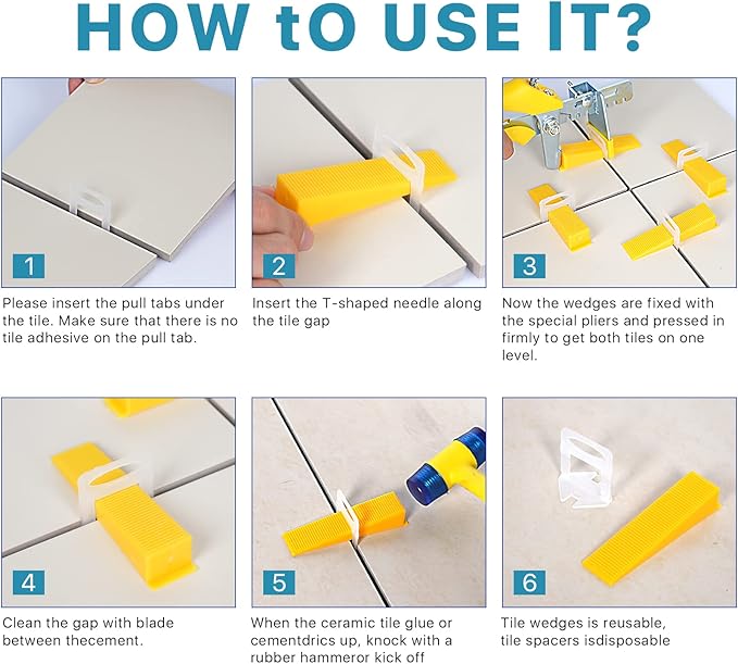 500 Pcs Reusable Leveling Wedges, Reusable Tile Leveling System Wedges - Image 6