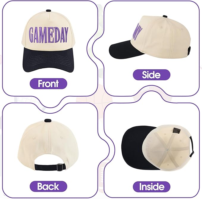 Game Day Hat for Women Men, World Cup Hat Football Softball Basketball Caps