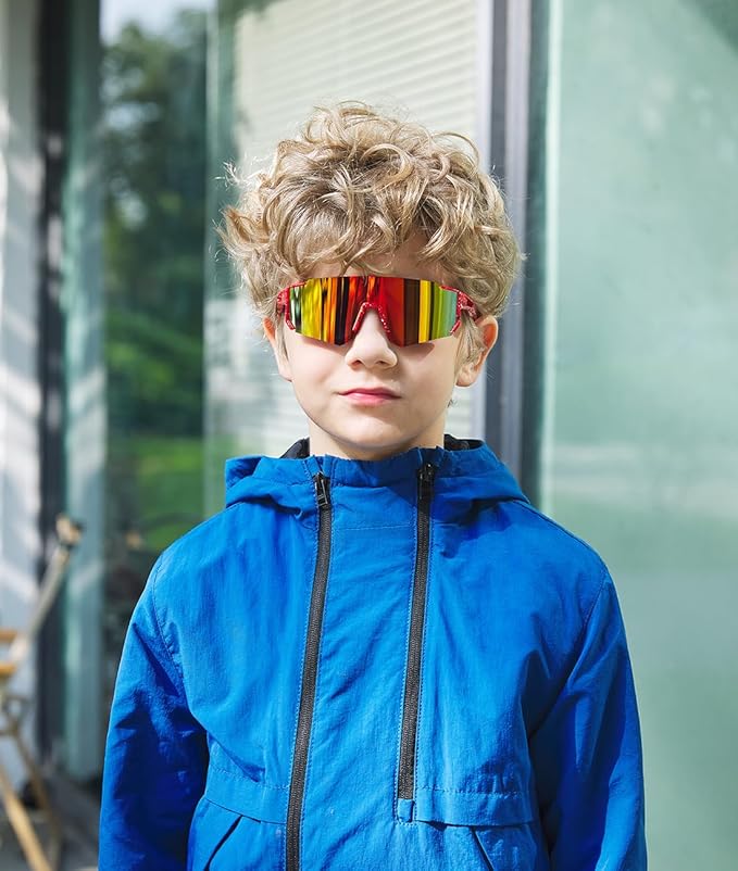 SEKKAF Youth Baseball Sunglasses Kids Sports Sunglasses for Boys Girls Softball Cycling Glasses UV400 Protection