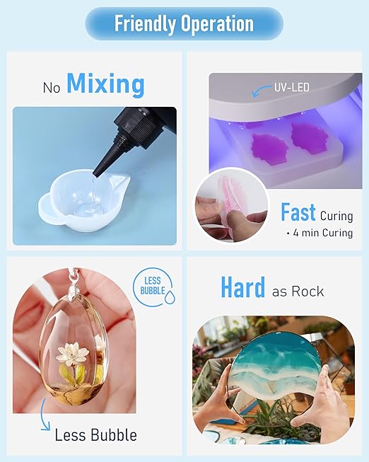 Nicpro UV Resin 500g, High Viscosity & Quick Curing Glue Hard - Image 3
