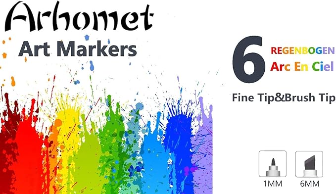 6pcs Multicolor Alcohol Markers Under 5 dallors, Dual Tips Art Markers Drawing - Image 5