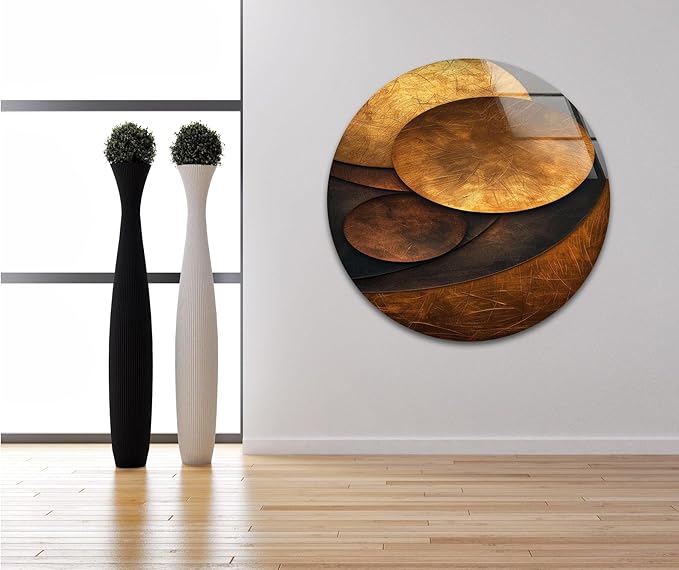 My Photostation.com 18Wx28H'' Bronze Art Deco Geometric Motifs Glass Wall Art - Image 3