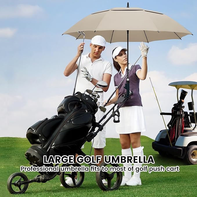 ZOMAKE Golf Umbrella Windproof, Extra Large Oversized Heavy Duty Double Canopy for Rain, Sports Games & Push Cart(51/54/62/68/72Inch)