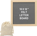 PATIKIL Felt Letter Board, 10x10Inches Gray Wooden Changeable Message Board by PATIKIL