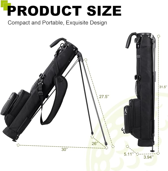 UNIHIMAL Golf Lightweight Stand Carry Bag– Easy to Carry and Durable Pitch n Putt Golf Bag for The Driving Range, Par 3 and Executive Courses–31.5 inches Tall