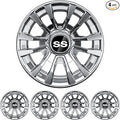 (4-Pack) Premium 8" Golf Cart Hub Caps, Hubcaps & Wheel Rim Covers, 6-Spoke Design for Club Car, EZGO, Yamaha (Excludes RXV Models) - 8 Inch Set, Abs,Steel, Acrylonitrile Butadiene Styrene