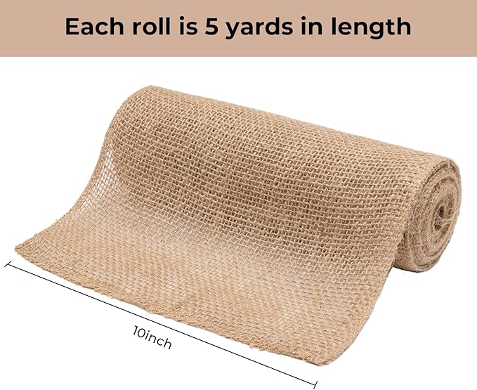 10 Inch Natural Burlap Fabric Roll - Image 3