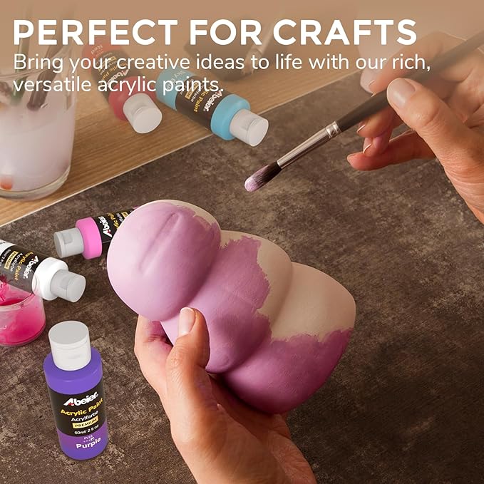 ABEIER Acrylic Paint Set, 56 Colors, Matte Finish, Waterproof, Rich Pigments - Image 7