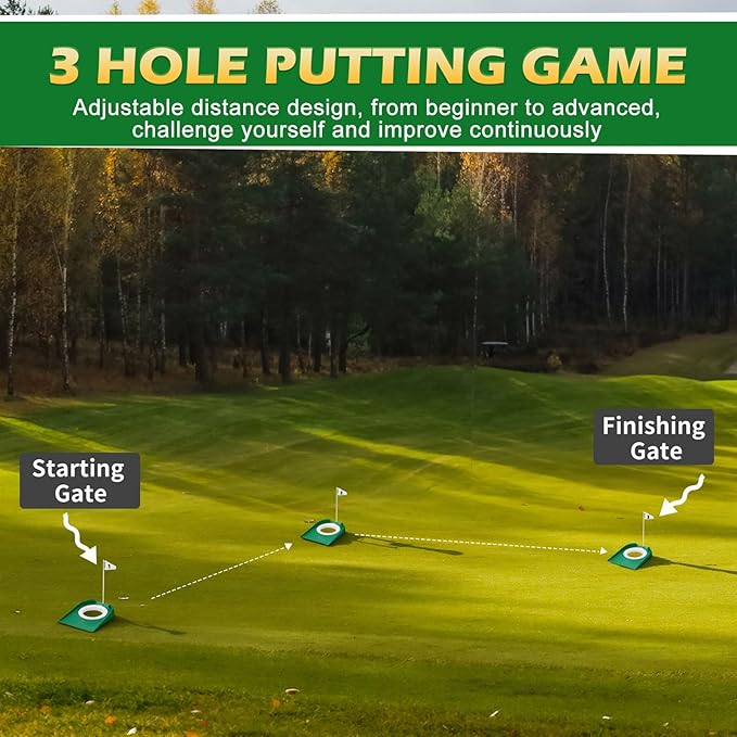 Sotiff Golf Putting Practice Cup Hole Training Aids Golf Accessories Training Putters with Plastic Flag for Adult Office Garage Yard Indoor Outdoor Practice