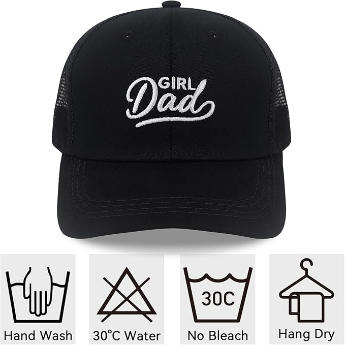 Men's Embroidered Adjustable Baseball Cap, Girl Dad Hat, Funny Trucker Hat, Mens Birthday Gift Ideas