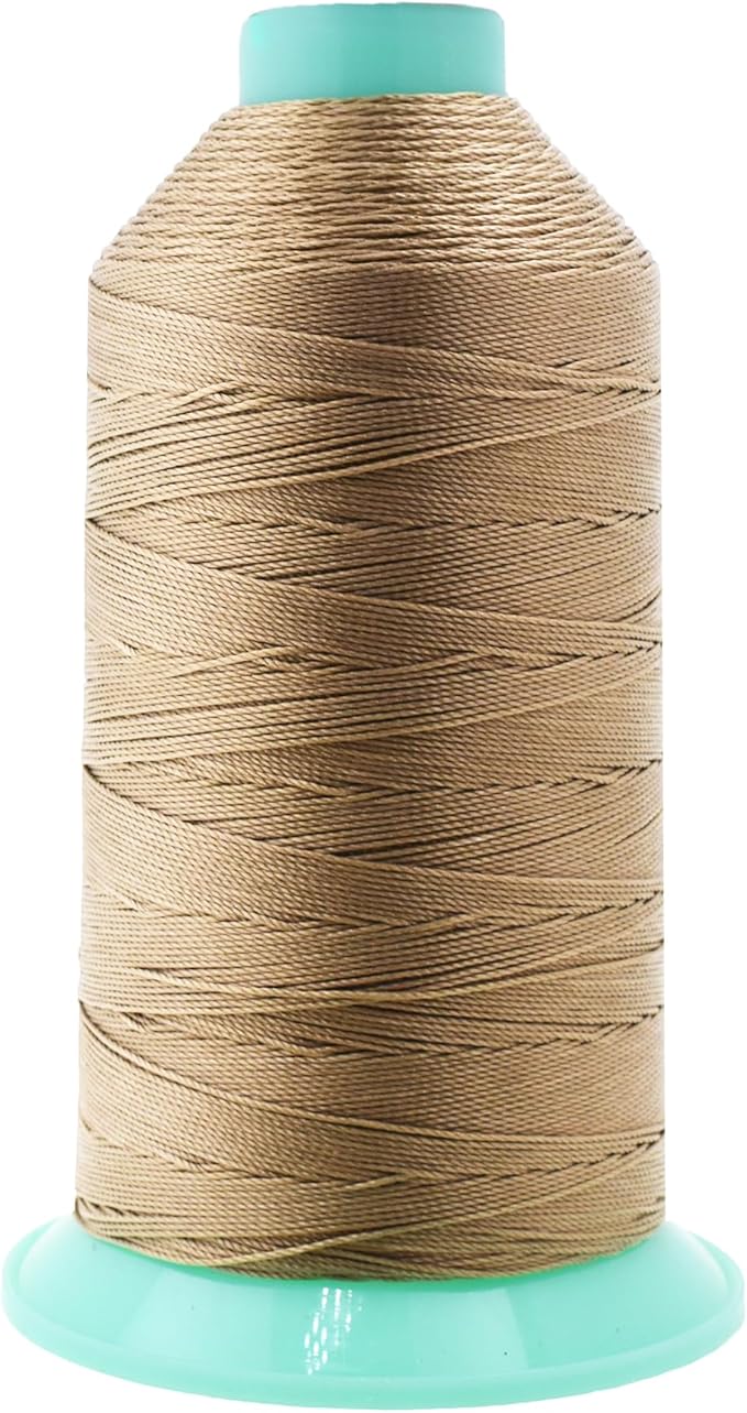 Mandala Crafts Bonded Nylon Thread Khaki Heavy Duty Sewing Threads by MandalaCrafts