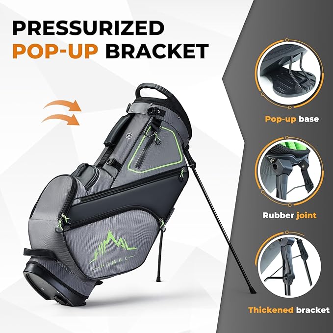 UNIHIMAL 14 Way Dividers Golf Stand Bag Lightweight, Golf Bag for Men Women with Multiple Pockets, Dual Strap and Rain Cover Hood