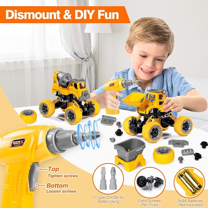 LUDILO 4PCS Take Apart Toys for 4 Year Old Boys Construction Toys - Image 2