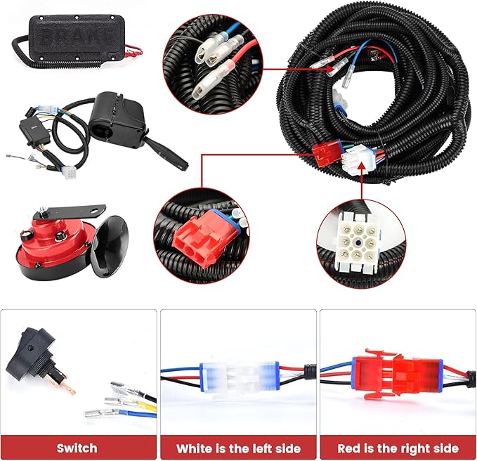 LED Upgrade Golf Cart LED Light Compatible with EZGO TXT 1996-2013 Gas & Electric Carts 12V Street Legal Lights Kit with LED Head Light Tail Lights Turn Signals Brake Lights