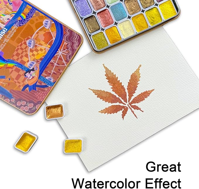 Glitter Watercolor Painting Kit, 30 Color Shifting Watercolor Paint Set - Image 4