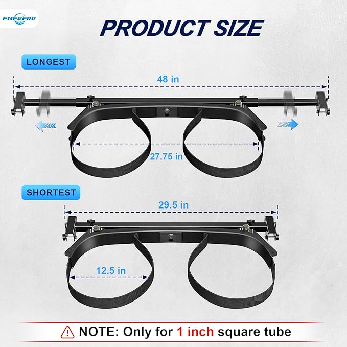 Universal Golf Cart Bag Holder Bracket Attachment for 2+2 Golf Cart Rear Seat with 1 Inch Square Tube, No Drilling Adjustable Golf Back Seat Bag Rack for EZGO Club Car Yamaha