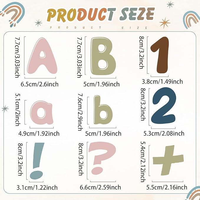221 Pcs Bulletin Board Letters Round Alphabet Number Punctuation Symbol Combo - Image 3