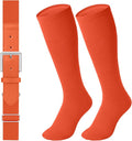 LEACOOLKEY Baseball Belt and Socks Combo Set Adjustable Softball Socks and Elastic Belt for Youth and Adult