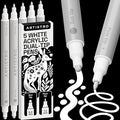 ARTISTRO 5 White Dual-Tip Acrylic Paint Pens by ARTISTRO