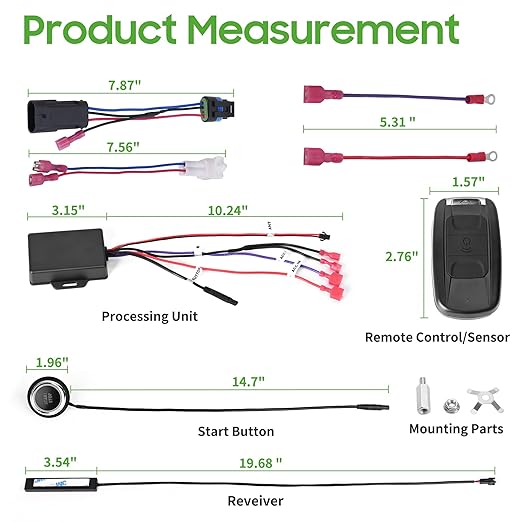 10L0L Golf Cart One-Click Start Ignition Switch Compatible with 20-72V Yamaha G22 / G29, Club Car DS/Precedent, EZGO TXT Models, Remote Keyless Access Golf Accessories