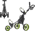Caddytek CaddyLite 11.5 V3 Golf Push Cart - Lightweight Aluminum 3-Wheel Foldable Golf Bag Cart with Quad-Fold Frame, EVA Wheels, Adjustable Handle, Foot Brake, Mesh Net, Umbrella & Drink Holder