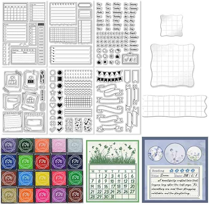 29 Pcs Journal Stamps for Crafting Card Making Supplies Set Include 3 Acrylic by GLASSWINDS