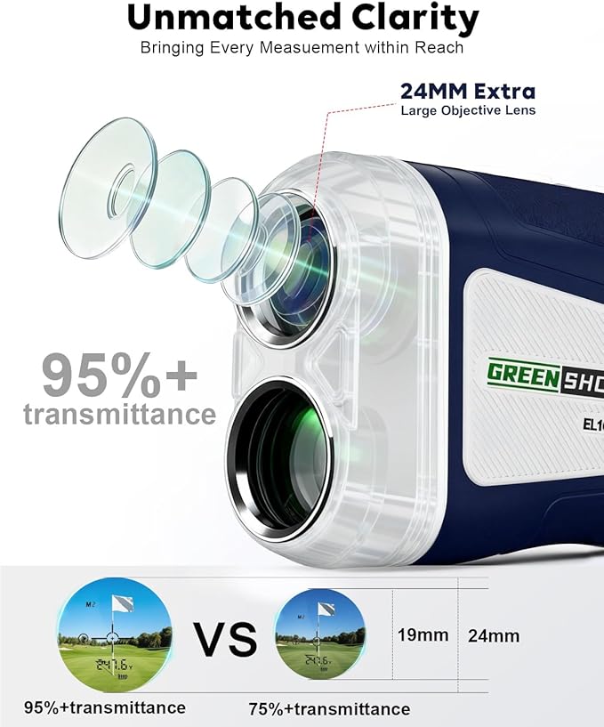 Golf Range Finder with Slope - 1200 Yards Range Finder Golf, 6X Magnification Golf Range Finder Magnetic with Flag Pole Locking Vibration, Rechargeable Golf Accessories for Men