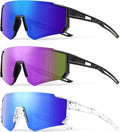 3PACK Kids Sunglasses Youth Baseball Sunglasses for Boys Girls Age 4-12,Softball Sports Cycling Goggles UV Protection