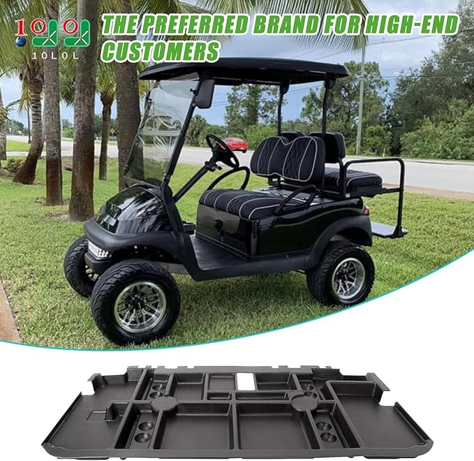 10L0L Golf Cart Under Seat Storage Tray for EZGO RXV TXT Club Car DS Precedent Electric Vehicle with Original Trojan Battery Underseat Organizer Container Holder Plate