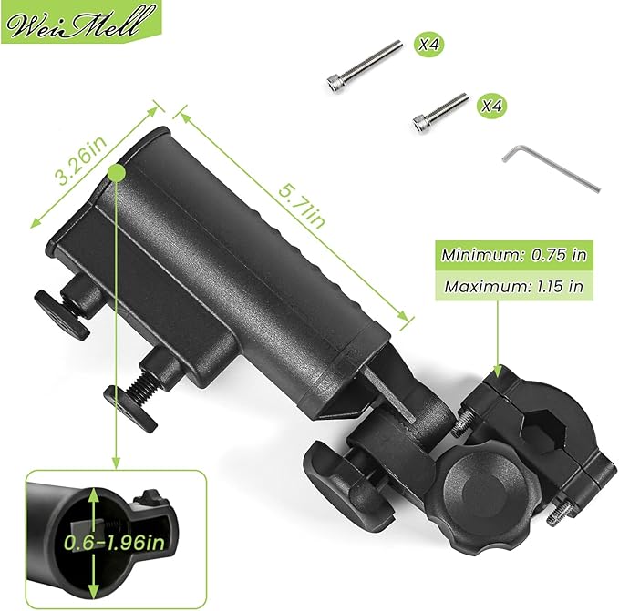 Heavy-duty Golf Push Cart Umbrella Holder 180° Adjustable for Stroller Bicycle Bike Wheelchair Mobility Scooter Beach Chair Windproof Universal Umbrella Bracket