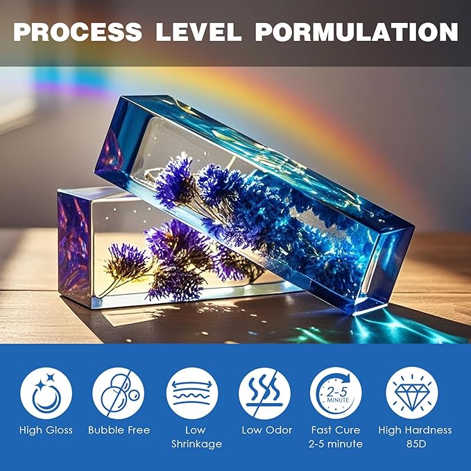 400g UV Resin kit, Crystal Clear Hard, Premixed UV Epoxica Resina Fast Curing - Image 3