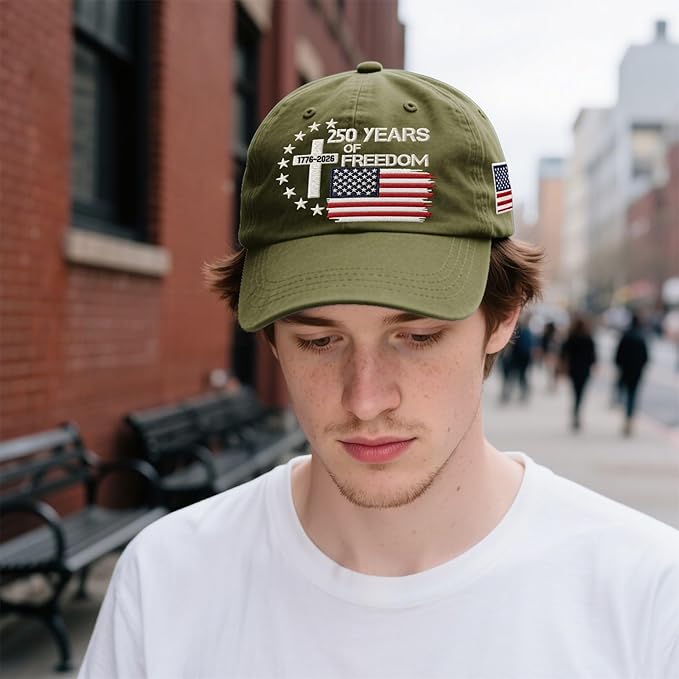 US 250th Anniversary Hat, Patriotic Embroidered Cap, 1776-2026 Freedom Celebration, 250 Years American History Gift Patriots