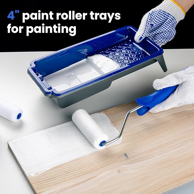 Mister Rui 4 Inch Paint Tray Liners, 15 Pack, Plastic Paint Trays, Small Paint - Image 4