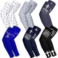 6 Pairs Faith Cross Arm Sleeves Baseball Arm Sleeves Youth Jesus Christian Gifts Bulk for Basketball Accessories